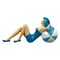 Retro Pinup Beach Beauty Figurines – Aegean Blue Polka Dot – Single Styles